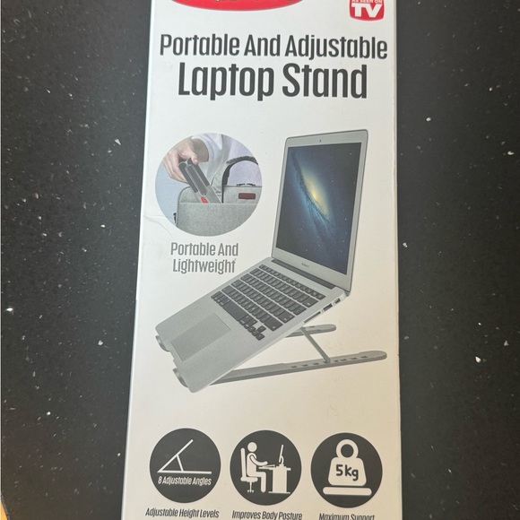 Portable Adjustable Laptop Stand - Silver New (Never open) - Picture 2 of 5